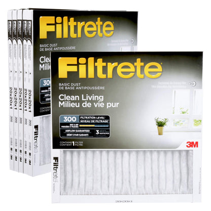 Filtrete 20x20x1 Furnace Filter, MPR 300, MERV 5, Clean Living Basic Dust 3-Month Pleated 1-Inch Air Filters, 6 Filters 🍁 All In One Marketplace Canada