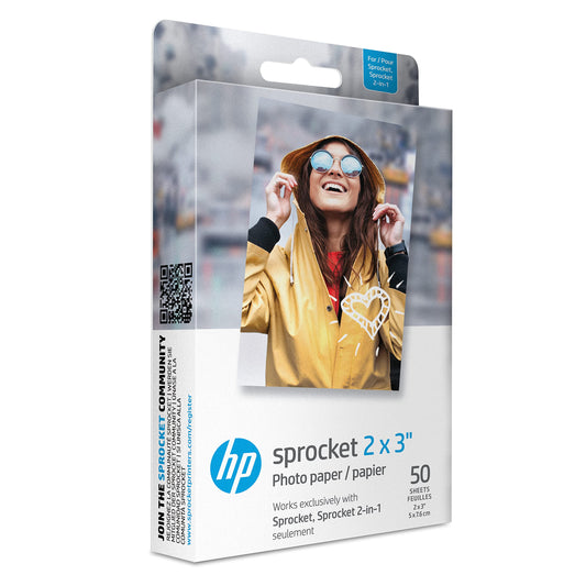 HP Sprocket 2x3 Premium Zink Sticky Back Photo Paper (50 Sheets) Compatible with HP Sprocket Photo Printers 🍁 All In One Marketplace Canada
