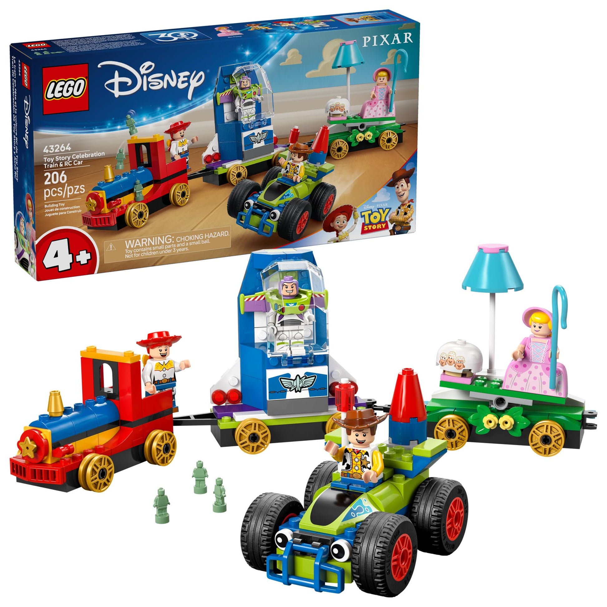 LEGO Disney and Pixar’s Toy Story Celebration Train & RC Car Toddler Toy - Sensory and Pretend Play Building Toy for Preschool Boys and Girls, Ages 4+ - Disney Gift Idea for Birthdays - 43264 LEGO