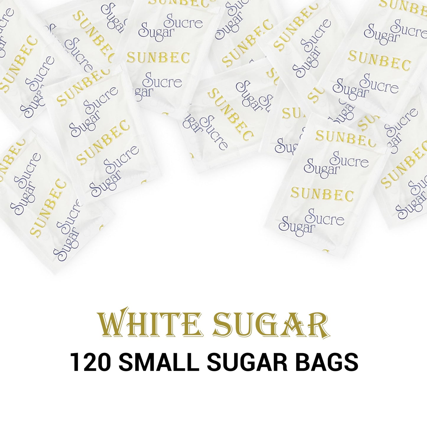 SUNBEC Sugar Sachets, 1000 Pack (3.5kg) – Pure Cane Sugar Single-Serve Packets for Beverages and Baking