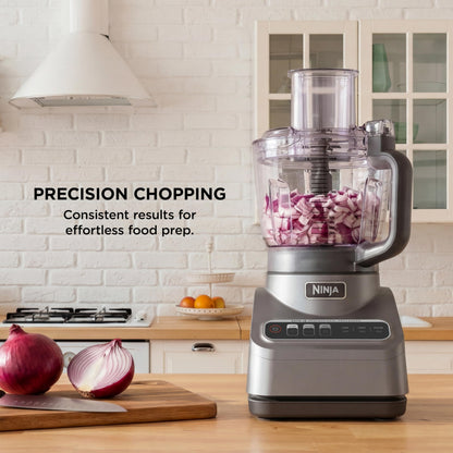 Ninja Professional Plus Food Processor 850-Watts With Auto-iQ Preset Programs Chop Puree Dough Slice Shred With a 9-Cup Capacity and a Silver Stainless Finish (BN600C) - Canadian Version