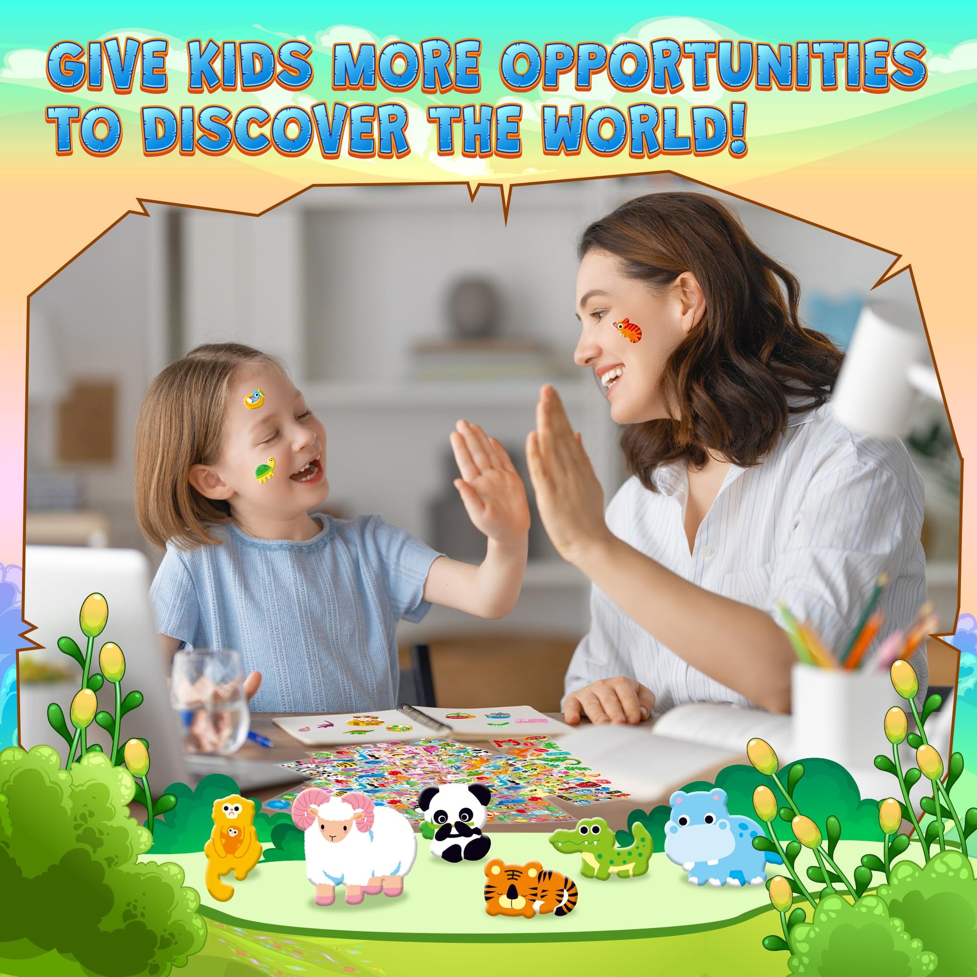 3200+ Stickers for Kids, 3D Puffy Stickers, 64 Different Sheets, Cute Animals Stickers for Boys Girls Teachers, Classroom Reward, Craft Scrapbooking, Party Gift - Available at All In One Marketplace Canada