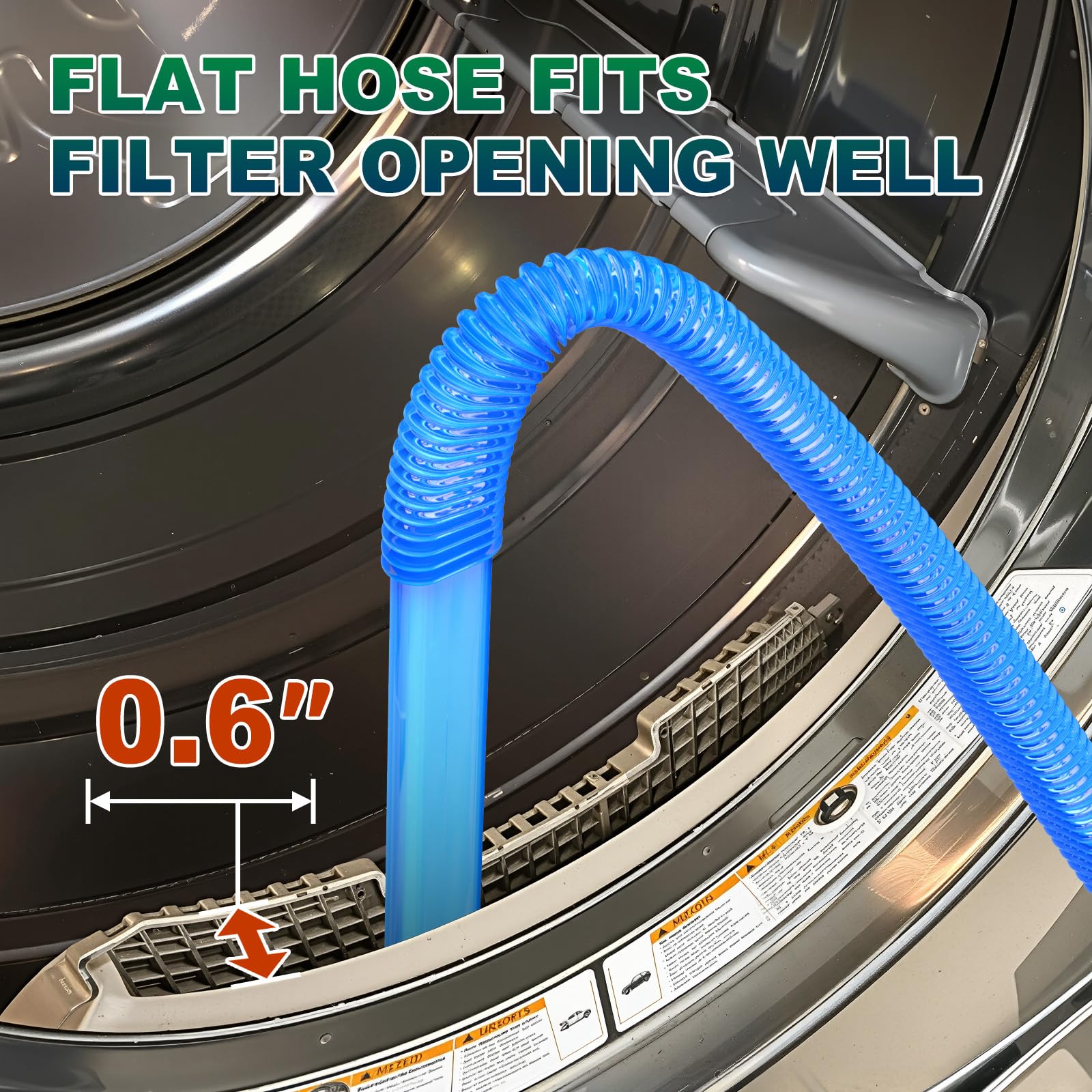Sealegend 2 Pieces Dryer Vent Cleaning Kit, Flexible Lint Vacuum Hose Attachment and Lint Brush Lint Remover Power Washer, Blue - Available at All In One Marketplace Canada
