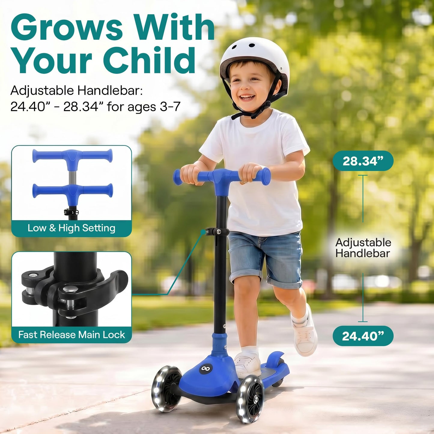 SereneLife 3 Wheel Scooter for Kids or Toddler Ages 2+ (Blue) 🍁 All In One Marketplace Canada