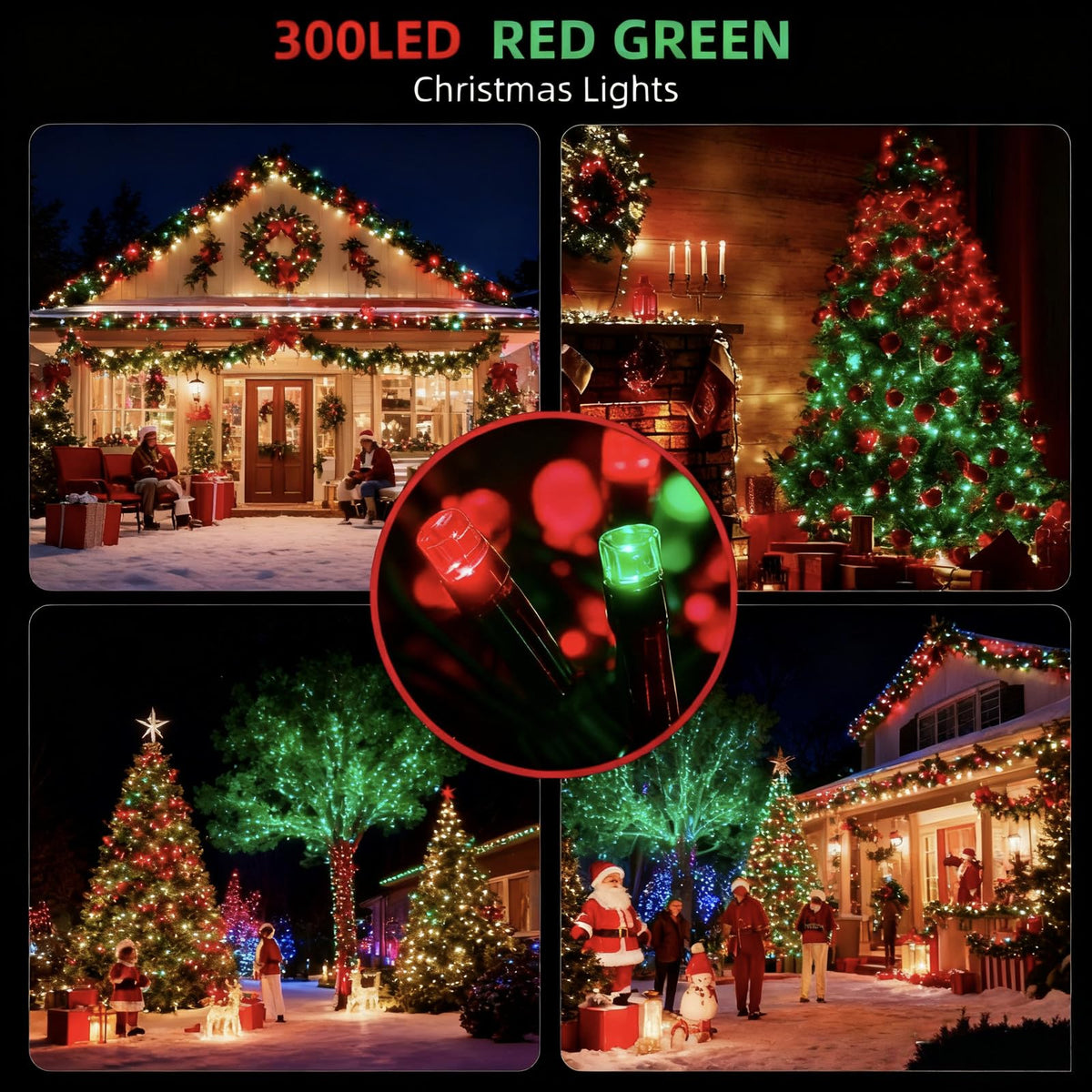 MZD8391 105FT 300LED Christmas Light, Christmas Tree Light, Red Green 🍁 All In One Marketplace Canada