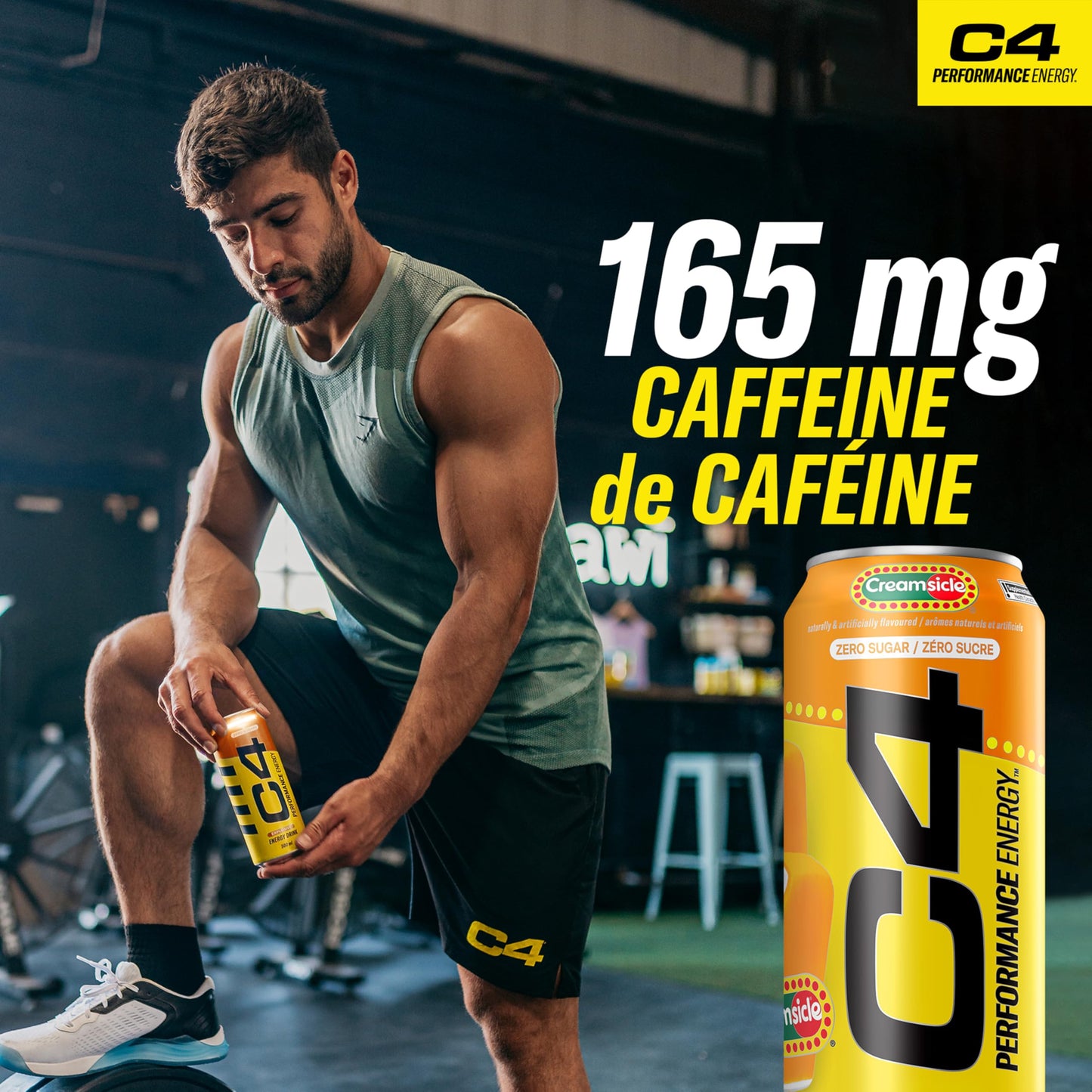 Cellucor C4 Performance Energy Drink, Creamsicle, Carbonated Sugar Free Drink with no Artificial Colours or Dyes, 473mL, 12 count