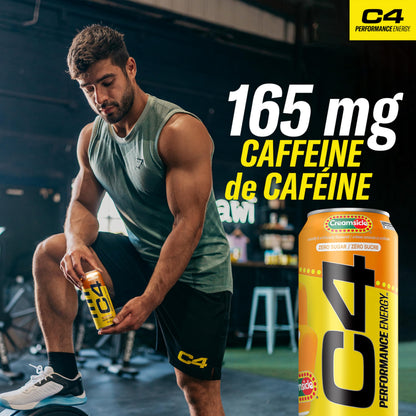 Cellucor C4 Performance Energy Drink, Creamsicle, Carbonated Sugar Free Drink with no Artificial Colours or Dyes, 473mL, 12 count
