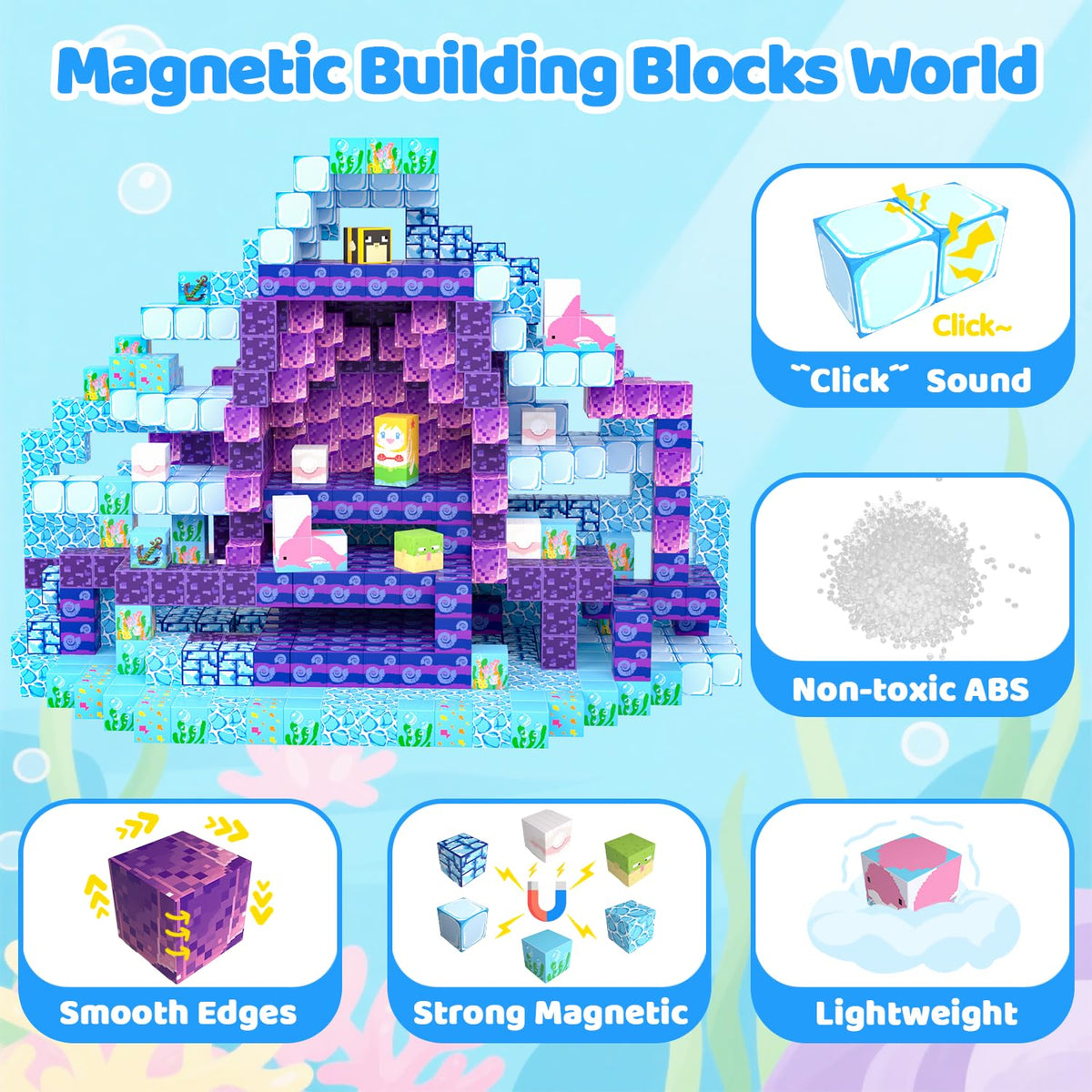 SSAWER Magnetic Blocks, 100PCS Toys Building Blocks Cubes Gifts for Kids 🍁 All In One Marketplace Canada