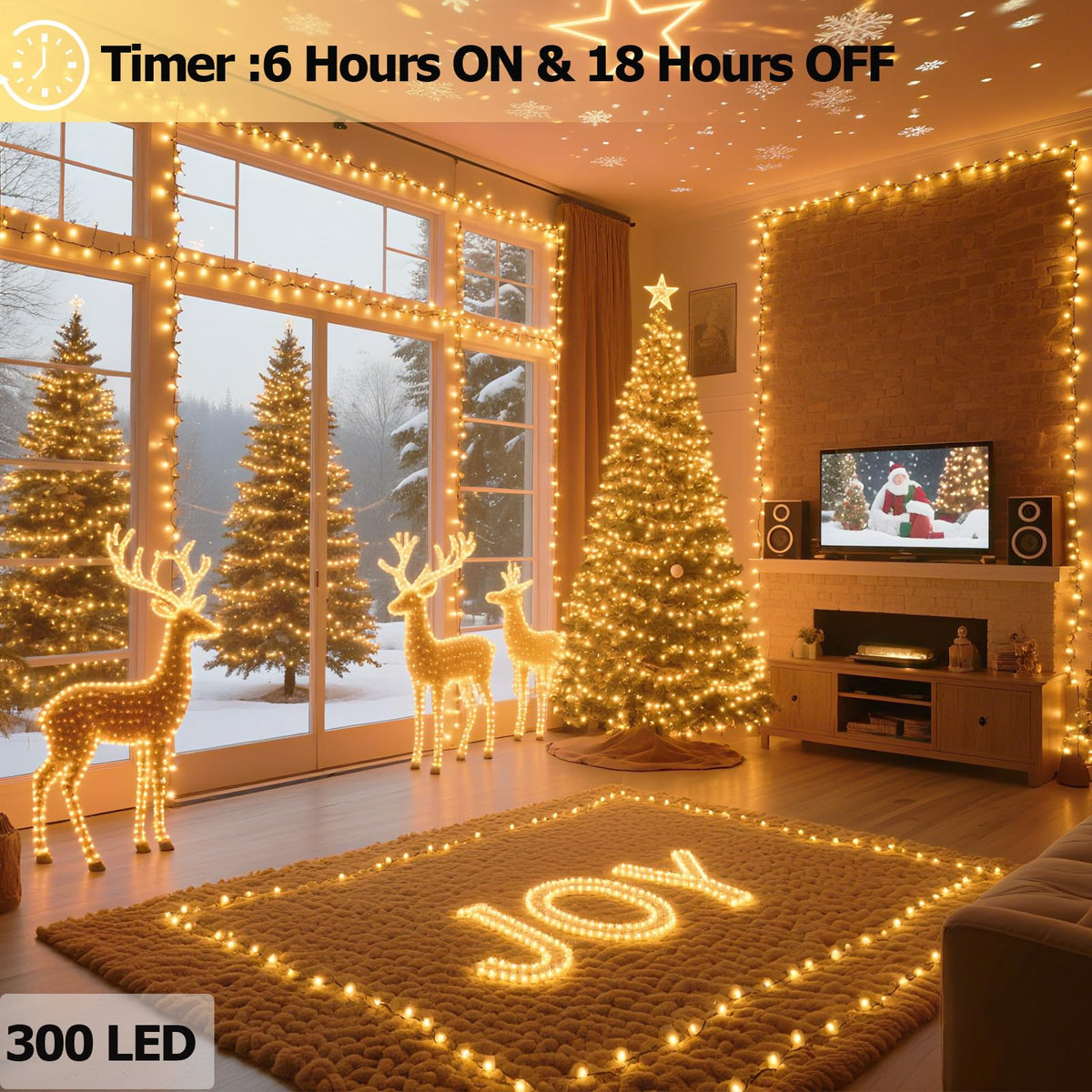Tcamp 105FT 300LED Christmas Tree Lights End to End Plug, Memory Function 🍁 All In One Marketplace Canada