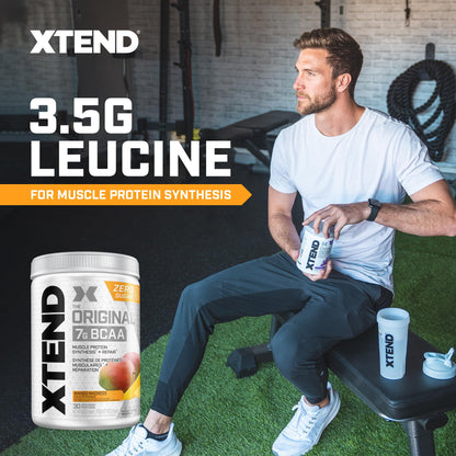 Scivation XTEND Original BCAA Powder - Sugar-Free Muscle Recovery with 7g BCAA, 2.5g L-Glutamine - Mango Madness, 30 Servings Scivation