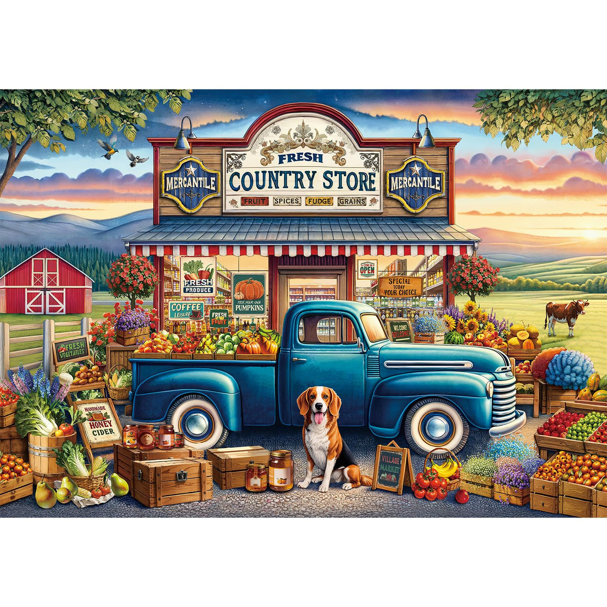 Rocorose 500 Pieces Puzzle for Adults, Countryside Landscape Puzzle Challenging Country Store Jigsaw Puzzles Holiday Party Gift Farm Home Decor Perfect for Game Nights 🍁 All In One Marketplace Canada