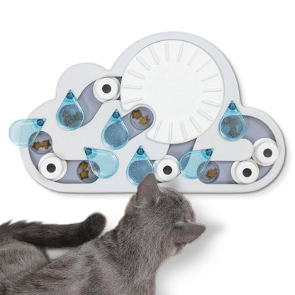 Catstages by Nina Ottosson Rainy Day Puzzle & Play Cat Puzzle Feeder – Interactive Treat Game for Indoor Cats, Level 3 Slow Feeder Enrichment Toy, 13.8" x 14" 🍁 All In One Marketplace Canada
