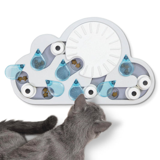 Catstages by Nina Ottosson Rainy Day Puzzle & Play Cat Puzzle Feeder – Interactive Treat Game for Indoor Cats, Level 3 Slow Feeder Enrichment Toy, 13.8" x 14" 🍁 All In One Marketplace Canada Catstages