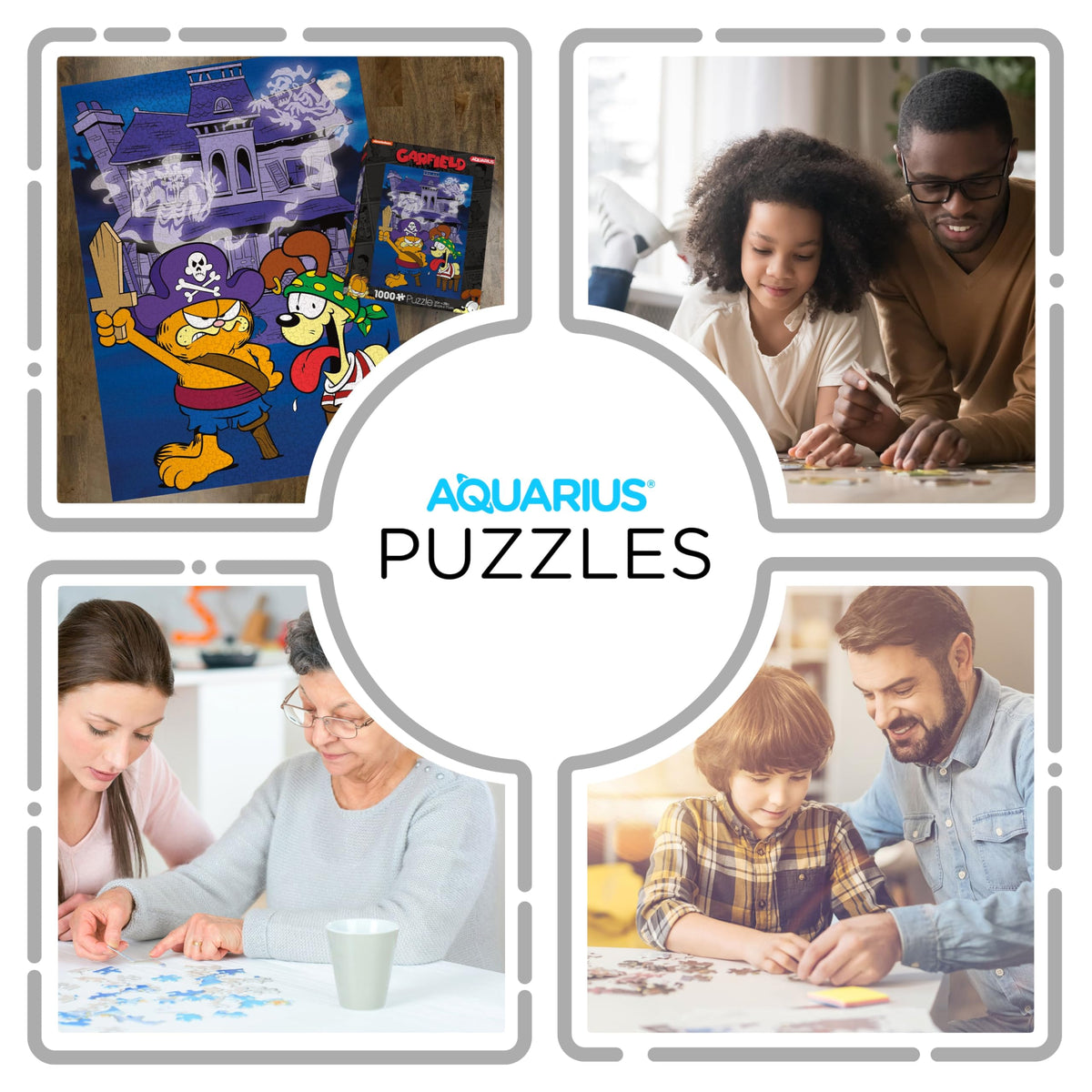 Puzzle Halloween Garfield Aquarius (Puzzle de 1000 pièces) - Anti-reflets - Assemblage précis - Pratiquement aucune poussière de puzzle - Objets de collection Garfield sous licence officielle - 50,8 x 71,1 cm