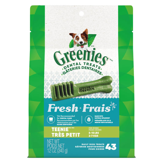 GREENIES Dog Treats Fresh Teenie Natural Dental Care, (43 Treats) 12oz. Pack