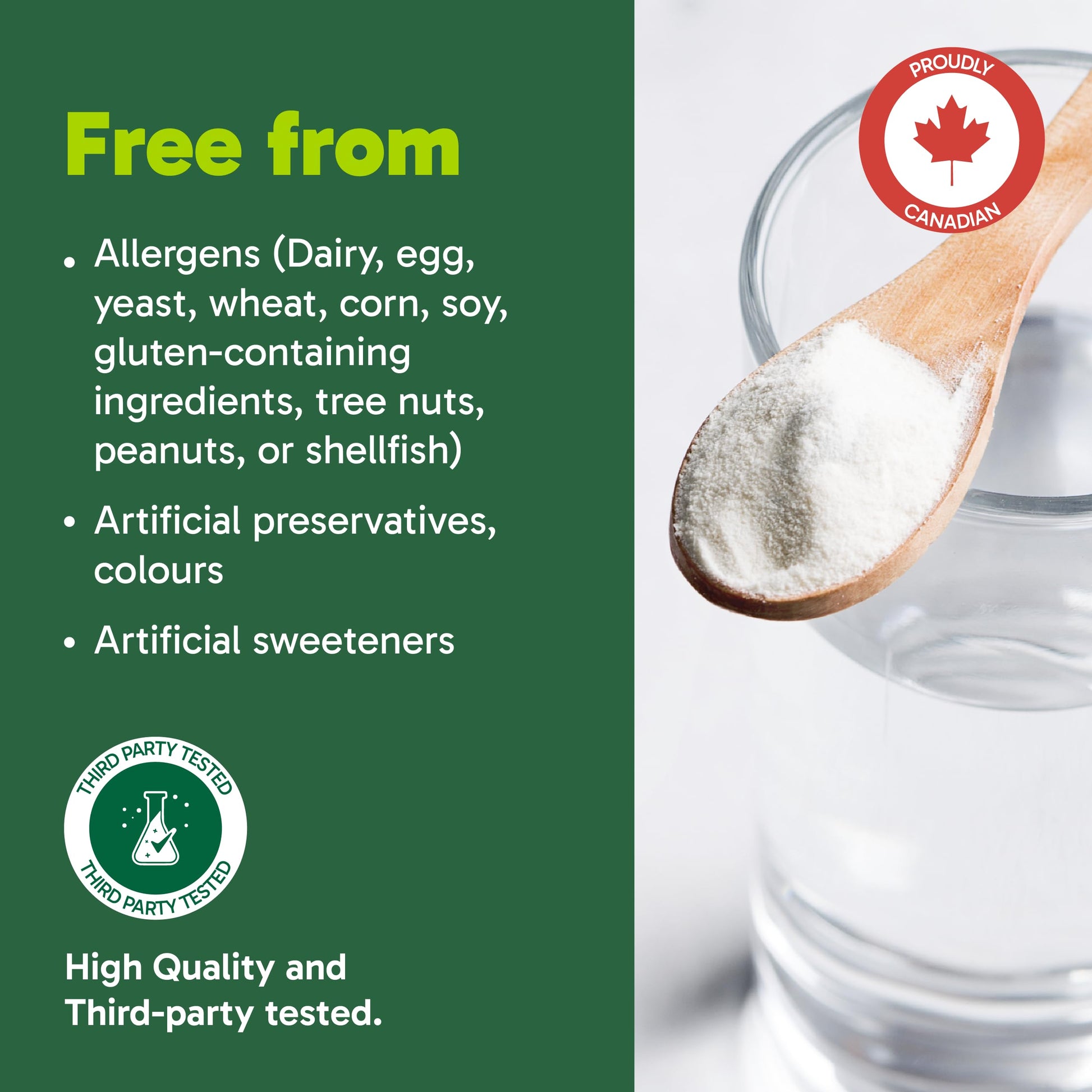 Organika Marine Collagen Powder – 10g Total Serving for Hair, Skin & Nails – Hydrolyzed Collagen Peptides Type 1 from Wild-Caught Fish, Tasteless, Canadian-Made – 250g - Available at All In One Marketplace Canada