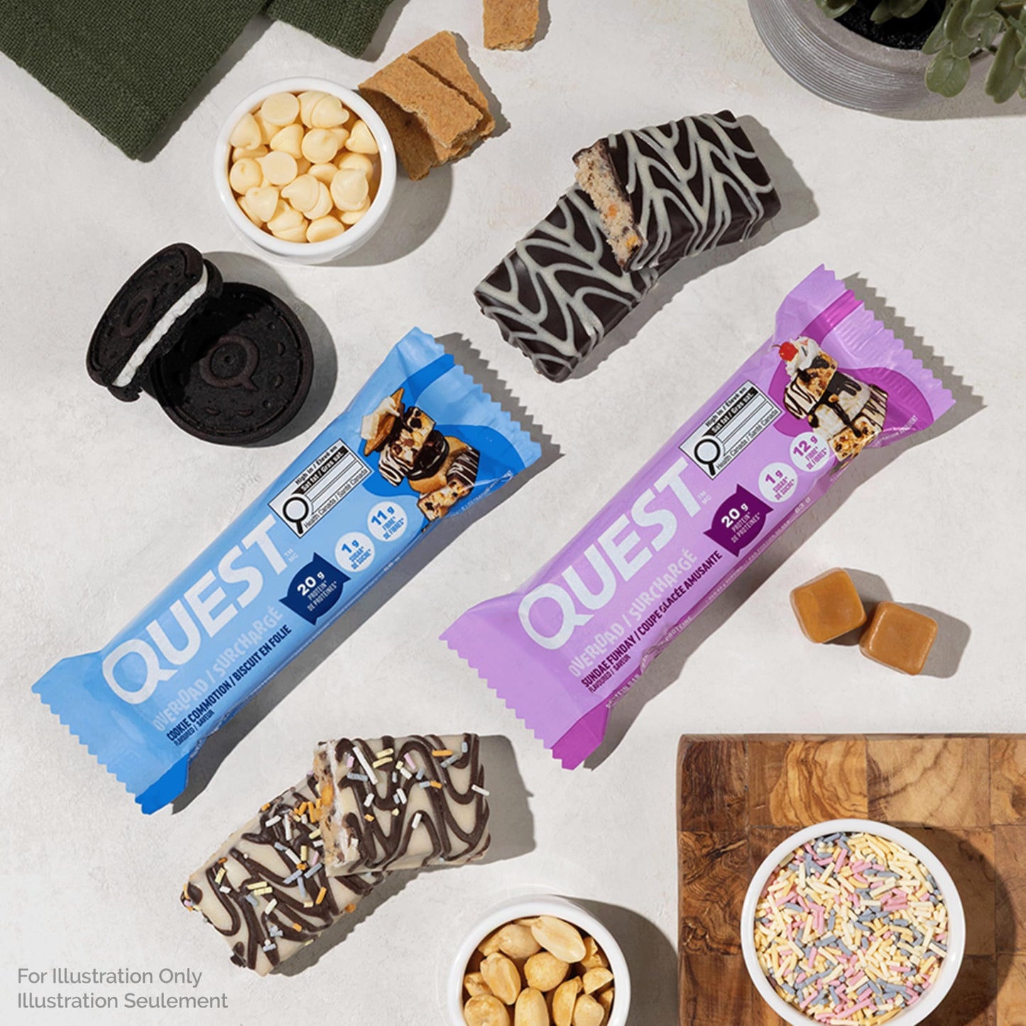 Quest Nutrition Overload Protein Bar, Cookie Commotion Flavour, Protein Bars, Gluten Free, 12ct 🍁 All In One Marketplace Canada