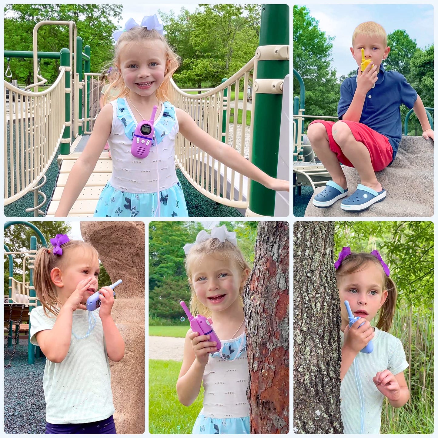 Inspireyes Walkie Talkies for Kids Rechargeable, 48H Working Time 3 Miles Range 22 Channels 2 Way Radio, Outdoor Camping Toys, Family Games,3 Pack