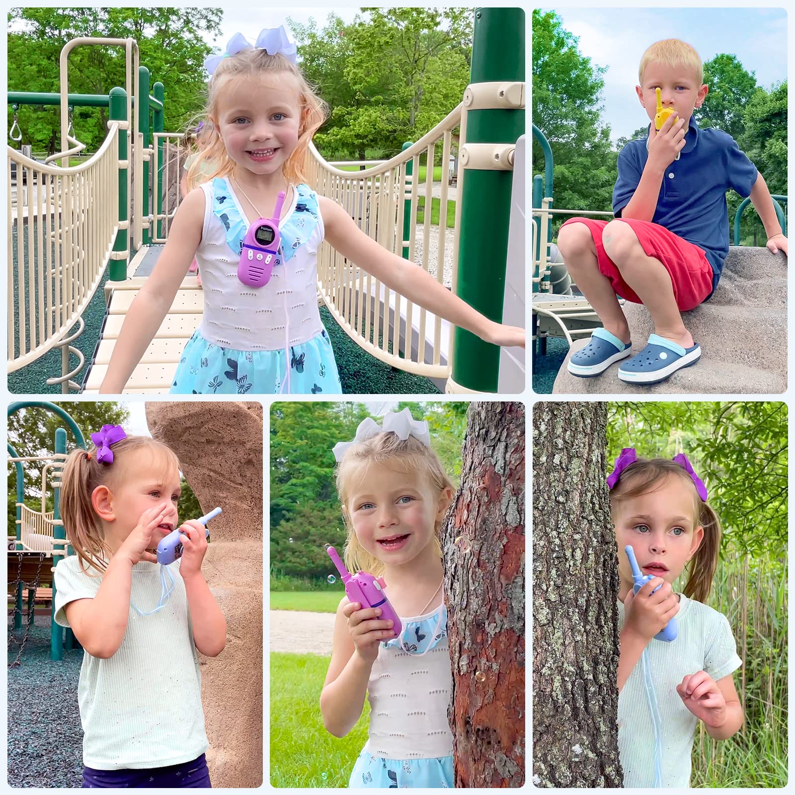 Inspireyes Walkie Talkies for Kids Rechargeable, 48H Working Time 3 Miles Range 22 Channels 2 Way Radio, Outdoor Camping Toys, Family Games,3 Pack