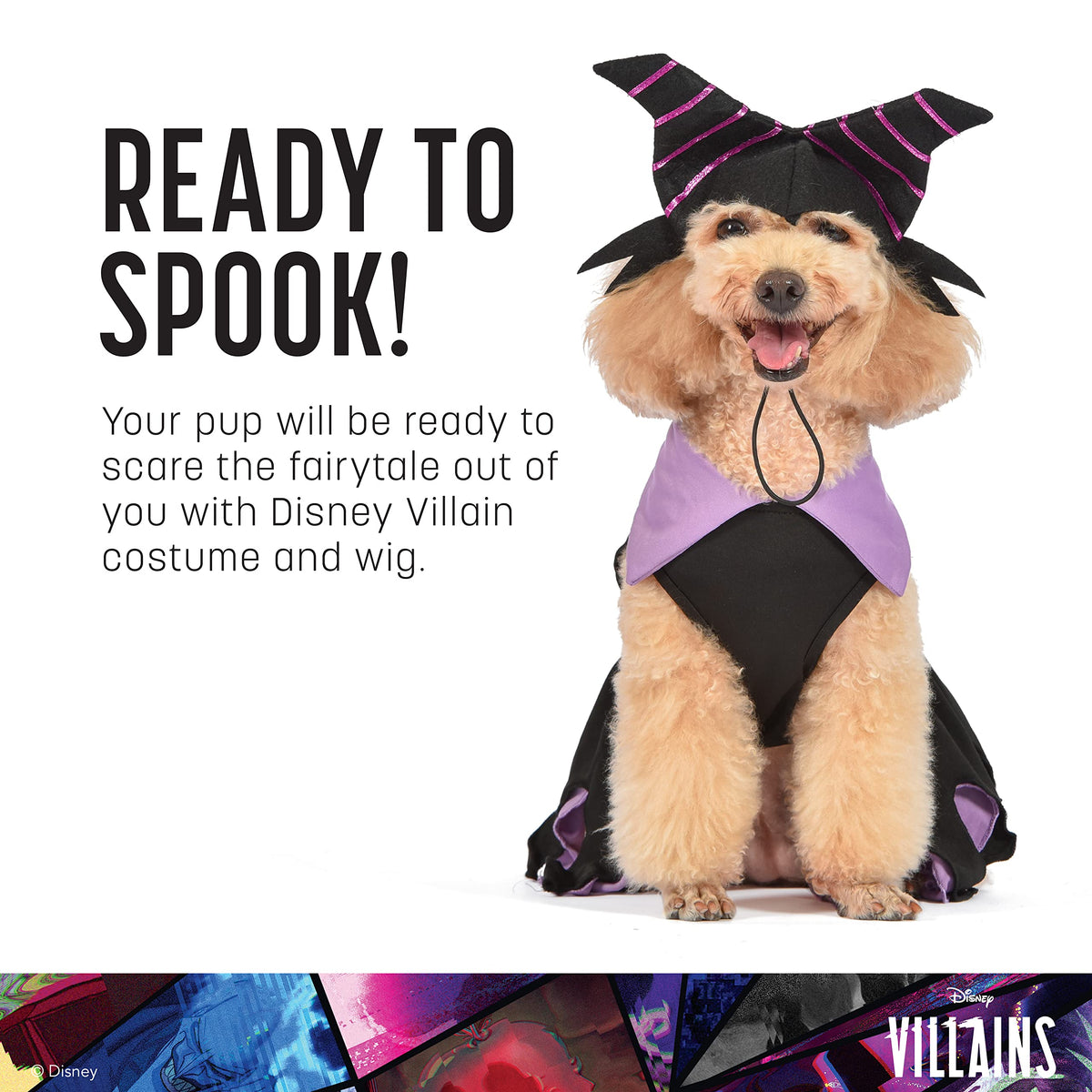 Disney for Pets Halloween Disney Villains Maleficent Costume - Extra Small - | Disney Villains Halloween Costumes for Dogs, Officially Licensed Disney Dog Halloween Costume, Purple (FF21834)