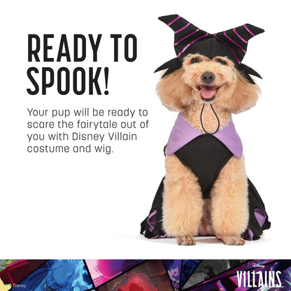 Disney for Pets Halloween Disney Villains Maleficent Costume - Extra Small - | Disney Villains Halloween Costumes for Dogs, Officially Licensed Disney Dog Halloween Costume, Purple (FF21834)