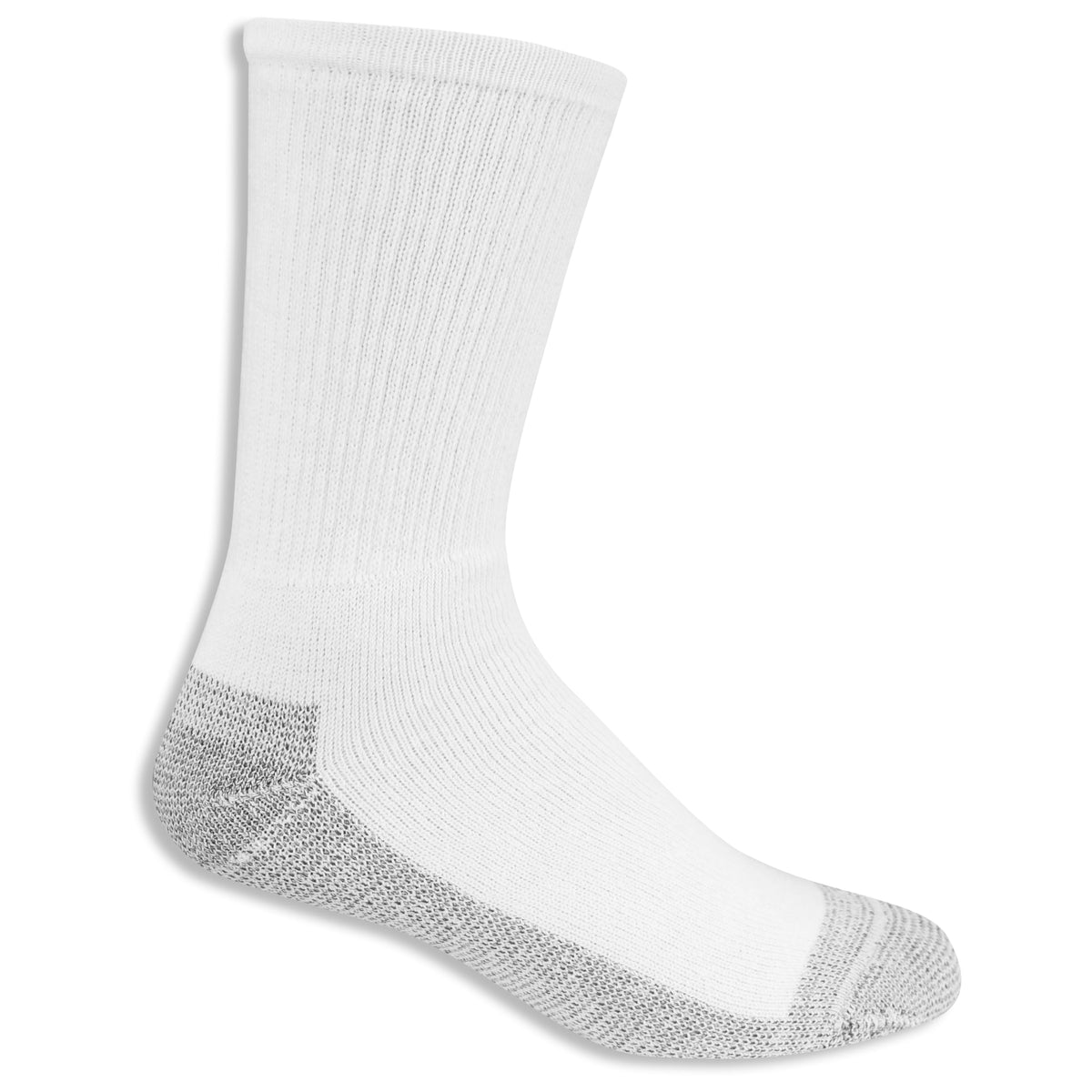 Fruit of the Loom Men's Work Gear Everyday Work Crew Socks (10 Pack), White, Medium (6-12)