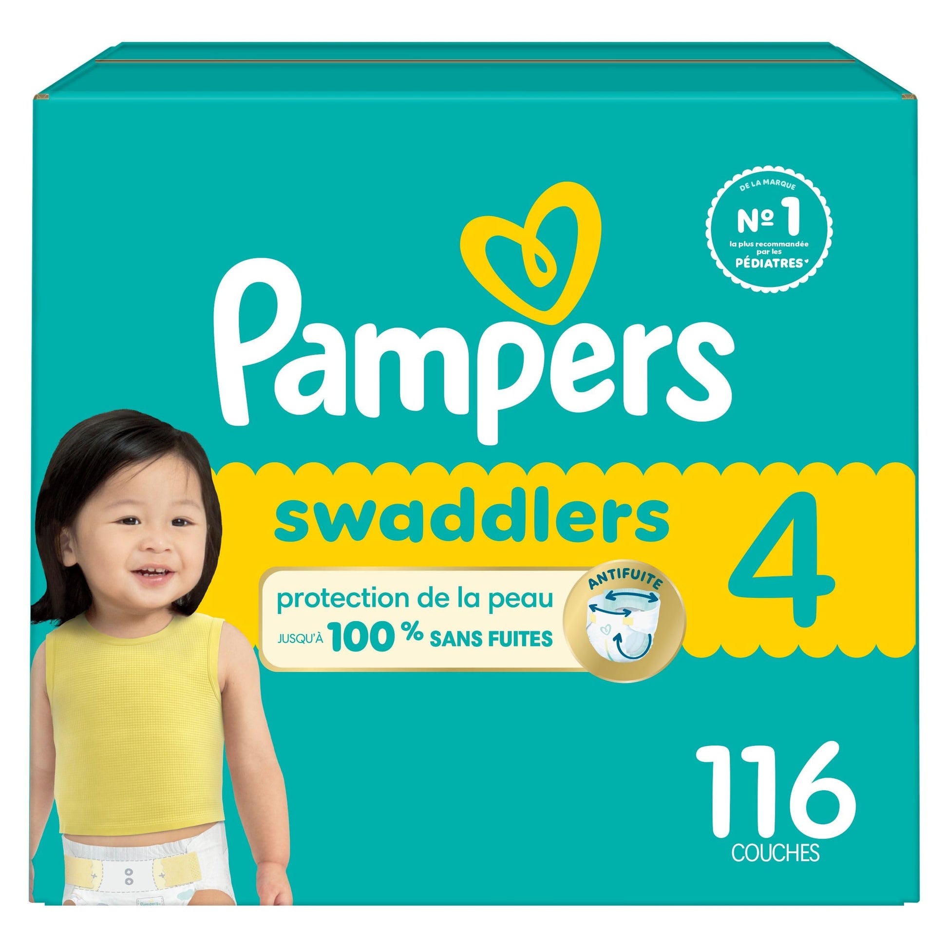 Pampers Swaddlers Diapers, Size S4 (15-34 lbs), 116 Count, Absorbent, Keeps Baby Dry and Comfortable, Skin Safe Disposable Baby Diaper