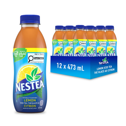 Nestea Naturally Flavoured, Lemon Iced Tea, 473mL, 12 Count Nestea