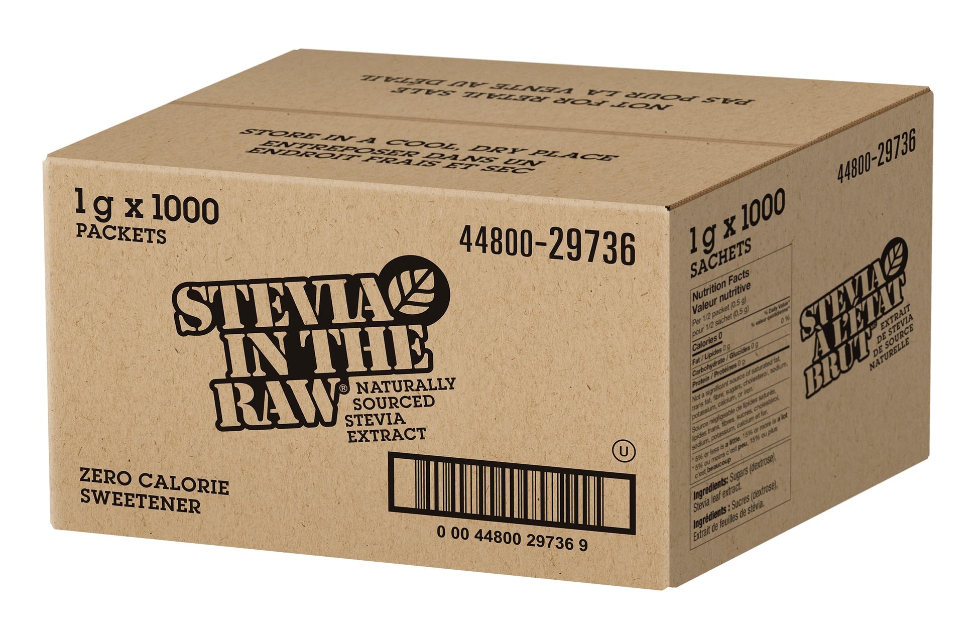 Stevia In The Raw Zero Calorie Natural Sweetener, 1000 Packets IN THE RAW