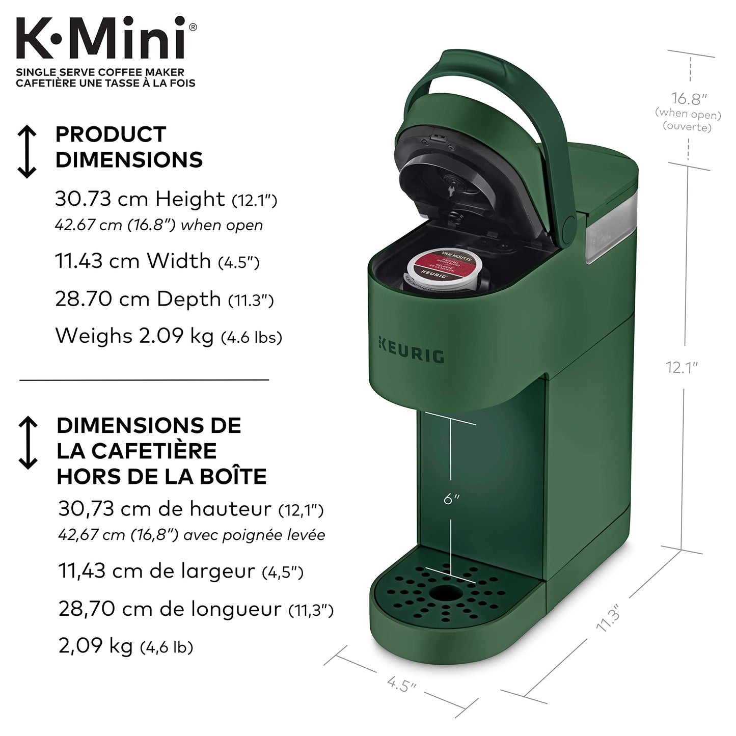 Keurig K-Mini Single Serve K-Cup Pod Coffee Maker in Evergreen
