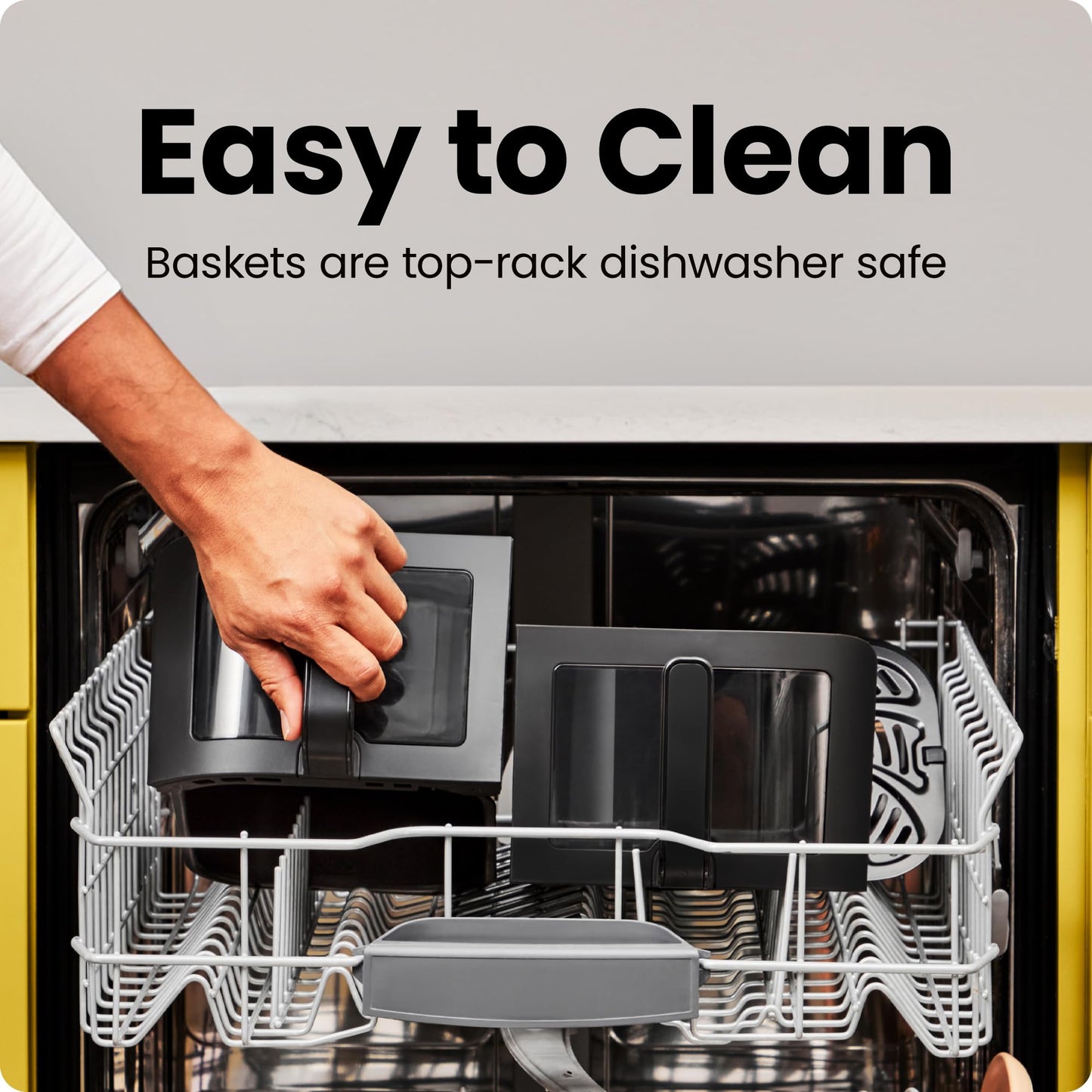 CHEFMAN 6 Quart Dual Basket Air Fryer Oven with Easy View Windows, Sync Finish, Hi-Fry, Auto Shutoff, 2 Independent 3Qt Nonstick Dishwasher Safe Frying Baskets, Digital Double Air Fryer - Black - Available at All In One Marketplace Canada