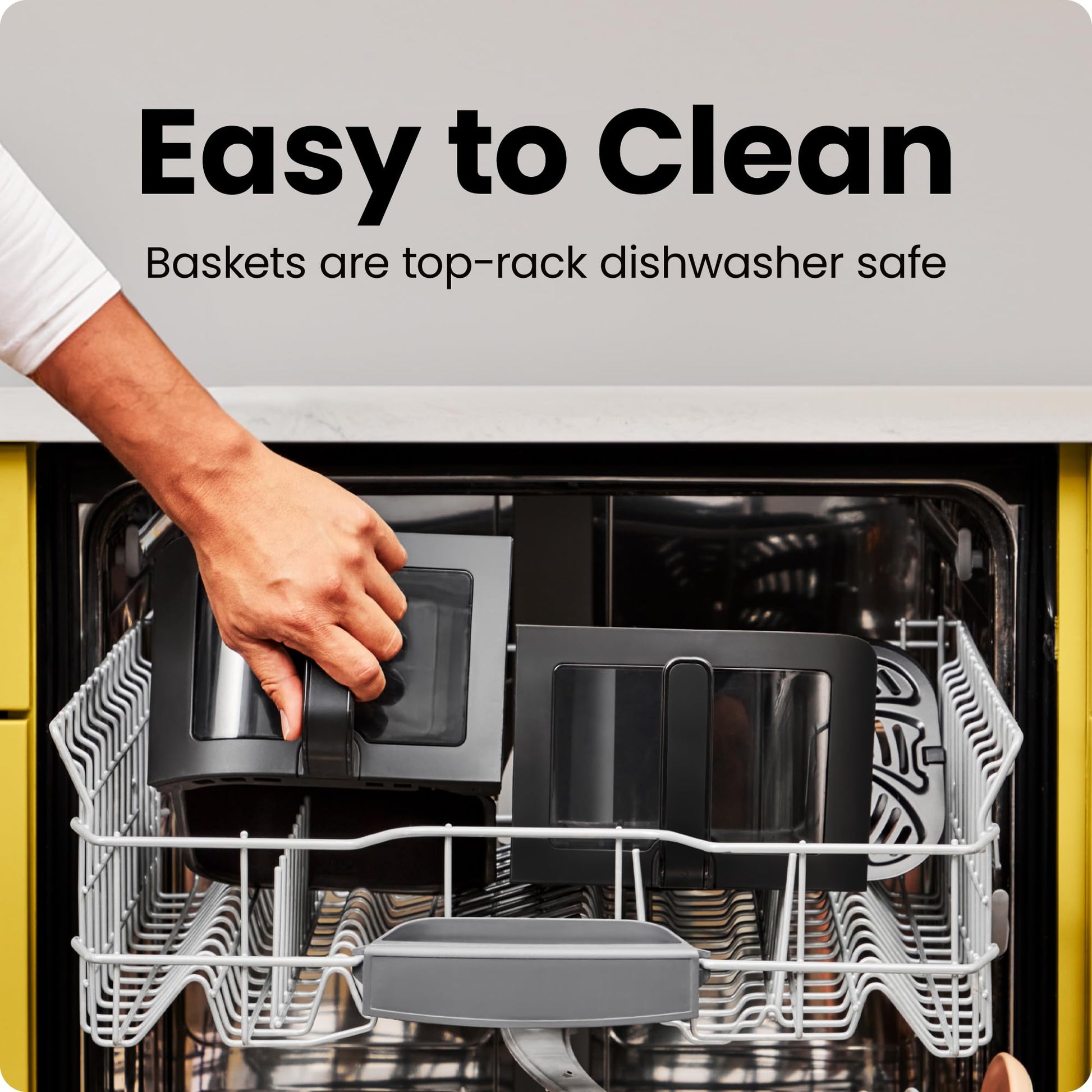 CHEFMAN 6 Quart Dual Basket Air Fryer Oven with Easy View Windows, Sync Finish, Hi-Fry, Auto Shutoff, 2 Independent 3Qt Nonstick Dishwasher Safe Frying Baskets, Digital Double Air Fryer - Black - Available at All In One Marketplace Canada