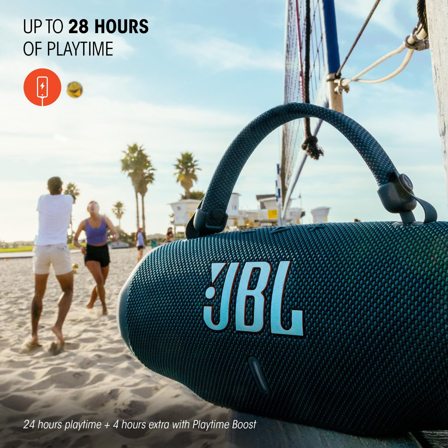 JBL Charge 6 - Portable Waterproof & Drop-Proof Bluetooth Speaker, Bold Pro Sound with AI Sound Boost, 28Hrs of Playtime, Built-in powerbank & Comes with a Sturdy/Removable Carrying Strap (White)