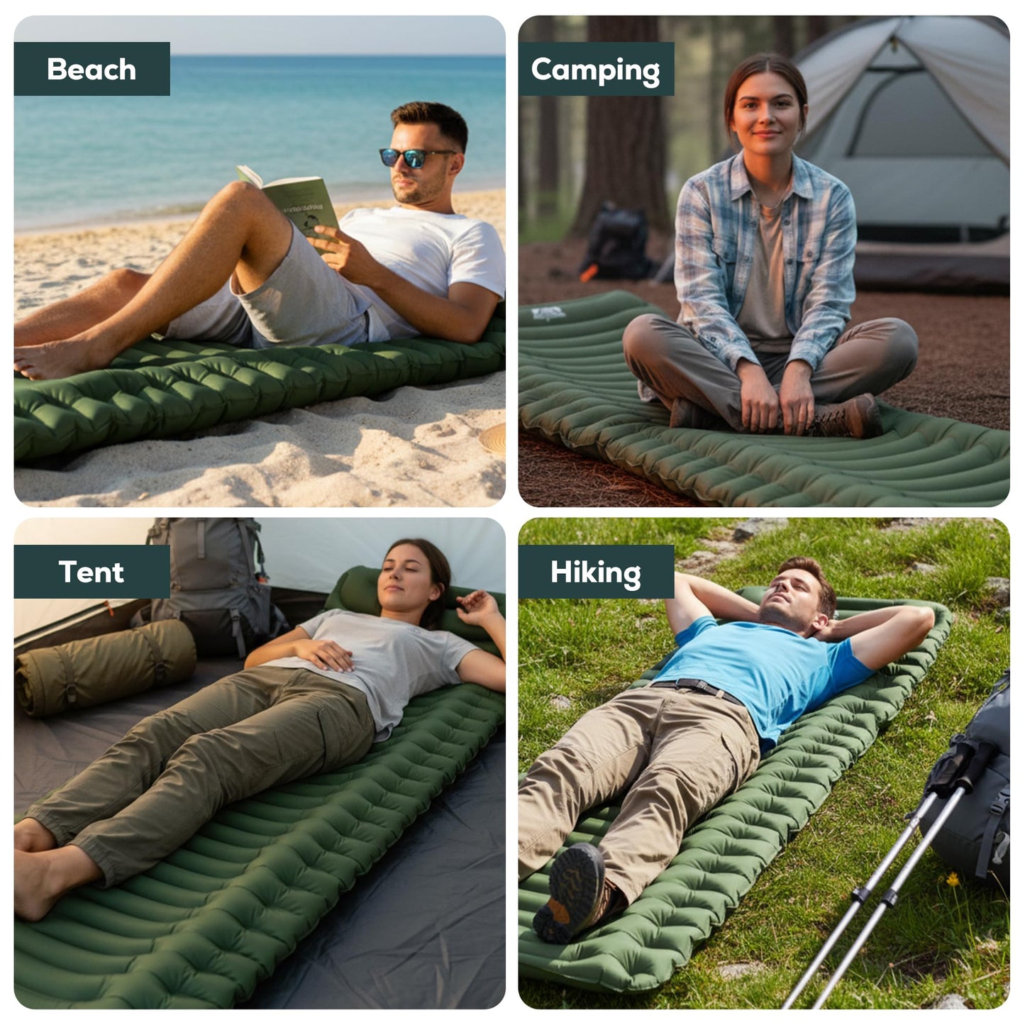 GEAR DOCTORS ® [500g] Ultralight Ether Camping Mattress Sleeping pad air Mattress Camping Sleeping pad Camp mat, matelas gonflable, Portable