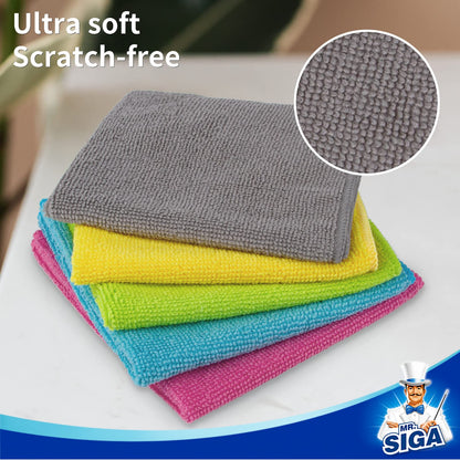 MR.SIGA Microfiber Cleaning Cloth, All-Purpose Cleaning Towels, Pack of 50, Size 11.8 x 11.8 in - Available at All In One Marketplace Canada
