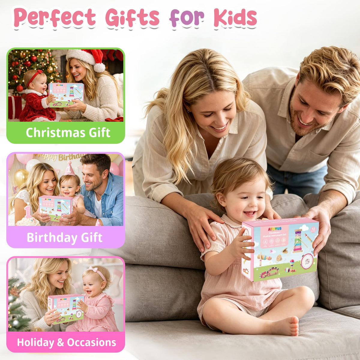 ATOYUS Musical Instruments for Toddlers 1-3, Unicorn Montessori Music Toys 🍁 All In One Marketplace Canada