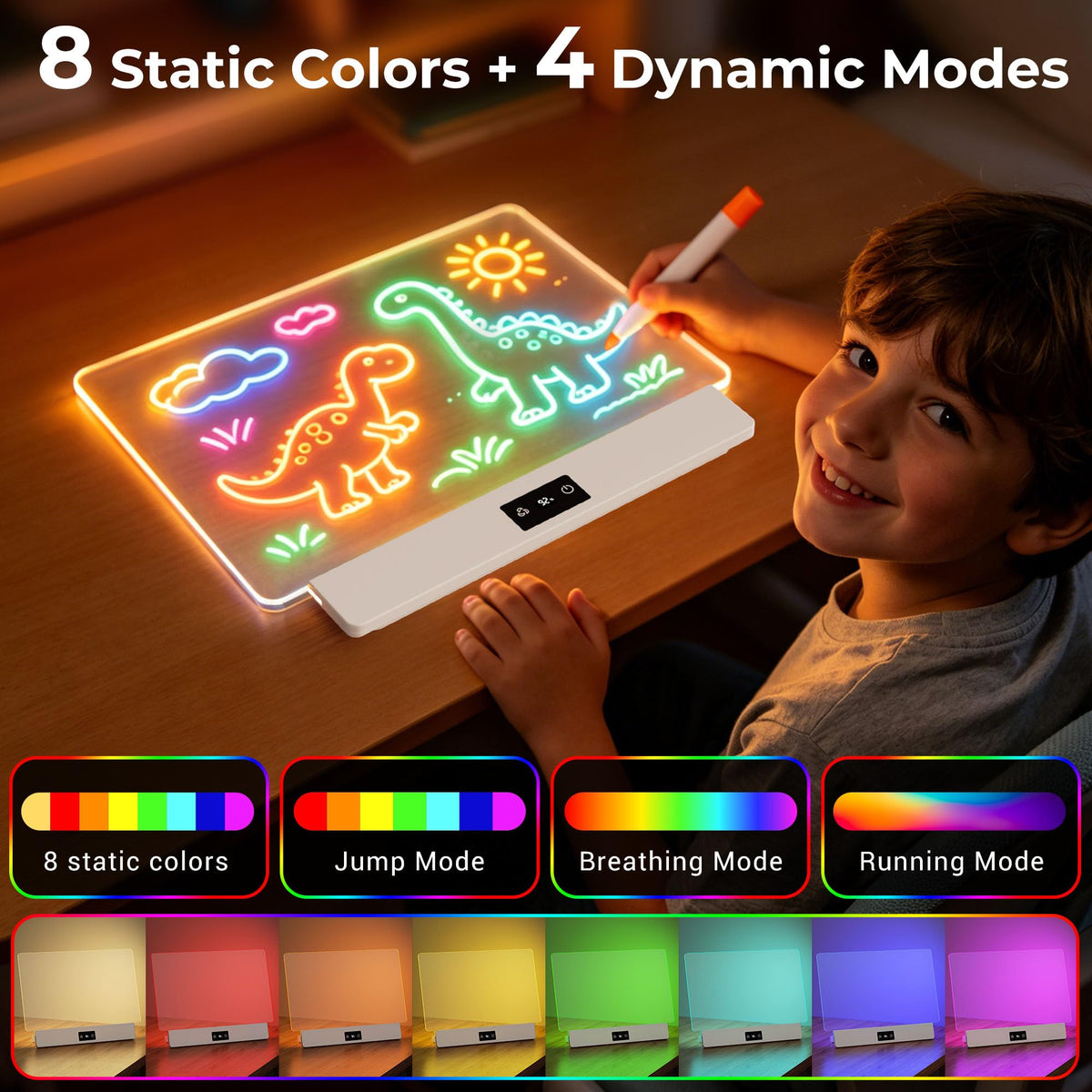 16 Inch Rechargeable LED Drawing Board for Kids, LED Note Board with Colors 🍁 All In One Marketplace Canada