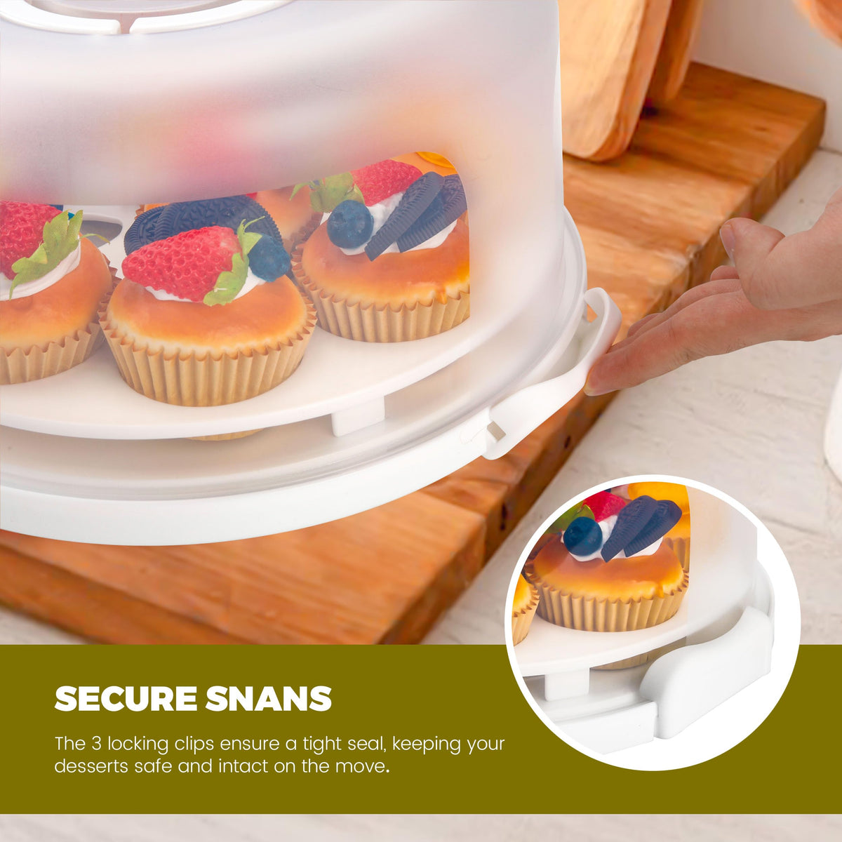 NPLUX Cake Carrier with Lid and Handle White Cake Containers, BPA-Free 🍁 All In One Marketplace Canada
