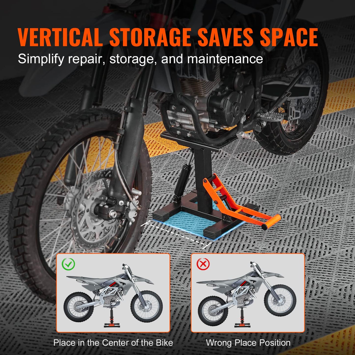 VEVOR Dirt Bike Lift Stand, Motorcycle Jack Lift Stand 440 lbs Capacity and Hydraulic Lift Operation, Adjustable Height Hoist Table, for Dirt Pit Bike Repair, Maintenance, Dirt Bike Accessories 🍁 All In One Marketplace Canada