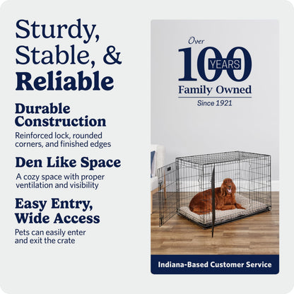 MidWest Homes for Pets 42-Inch iCrate for Large Breeds, 71-90 lbs, Double Door Folding Dog Crate with Divider Panel, Leak-Proof Tray & Secure Latches, Portable, Durable & Easy to Assemble 🍁 All In One Marketplace Canada