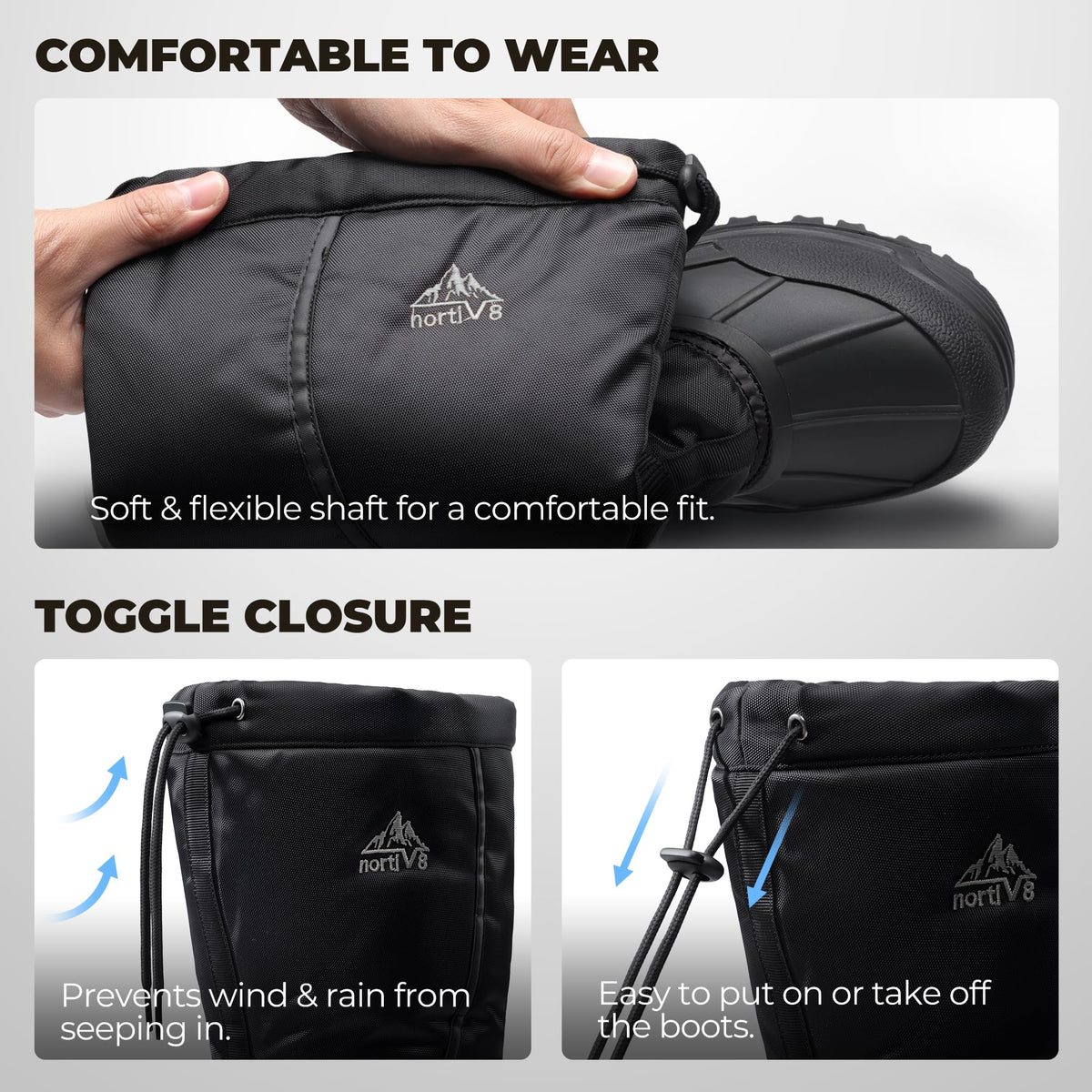 NORTIV 8 Men's Tall Waterproof Hiking Winter Snow Boots,Black,11 🍁 All In One Marketplace Canada