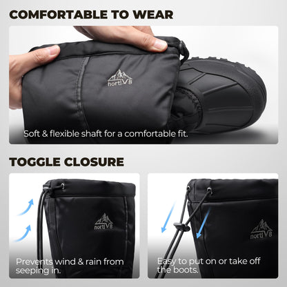 NORTIV 8 Men's Tall Waterproof Hiking Winter Snow Boots,Black,9 🍁 All In One Marketplace Canada