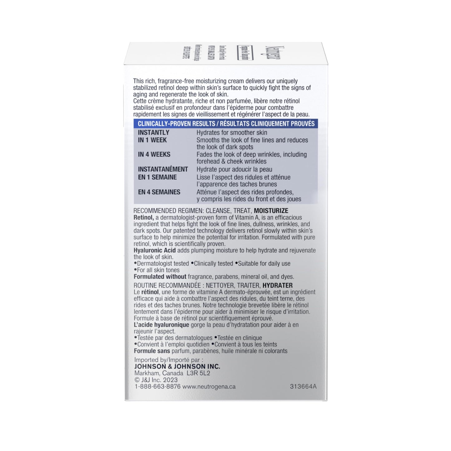 Neutrogena Anti Aging Retinol Face Cream with Hyaluronic Acid, Rapid Wrinkle Repair Regenerating Moisturizer, Fragrance Free, Paraben Free, Oil Free, 48mL - Available at All In One Marketplace Canada
