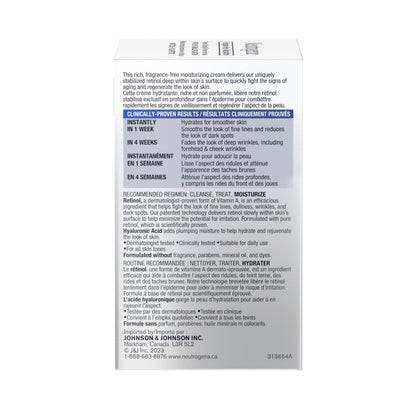 Neutrogena Anti Aging Retinol Face Cream with Hyaluronic Acid, Rapid Wrinkle Repair Regenerating Moisturizer, Fragrance Free, Paraben Free, Oil Free, 48mL - Available at All In One Marketplace Canada