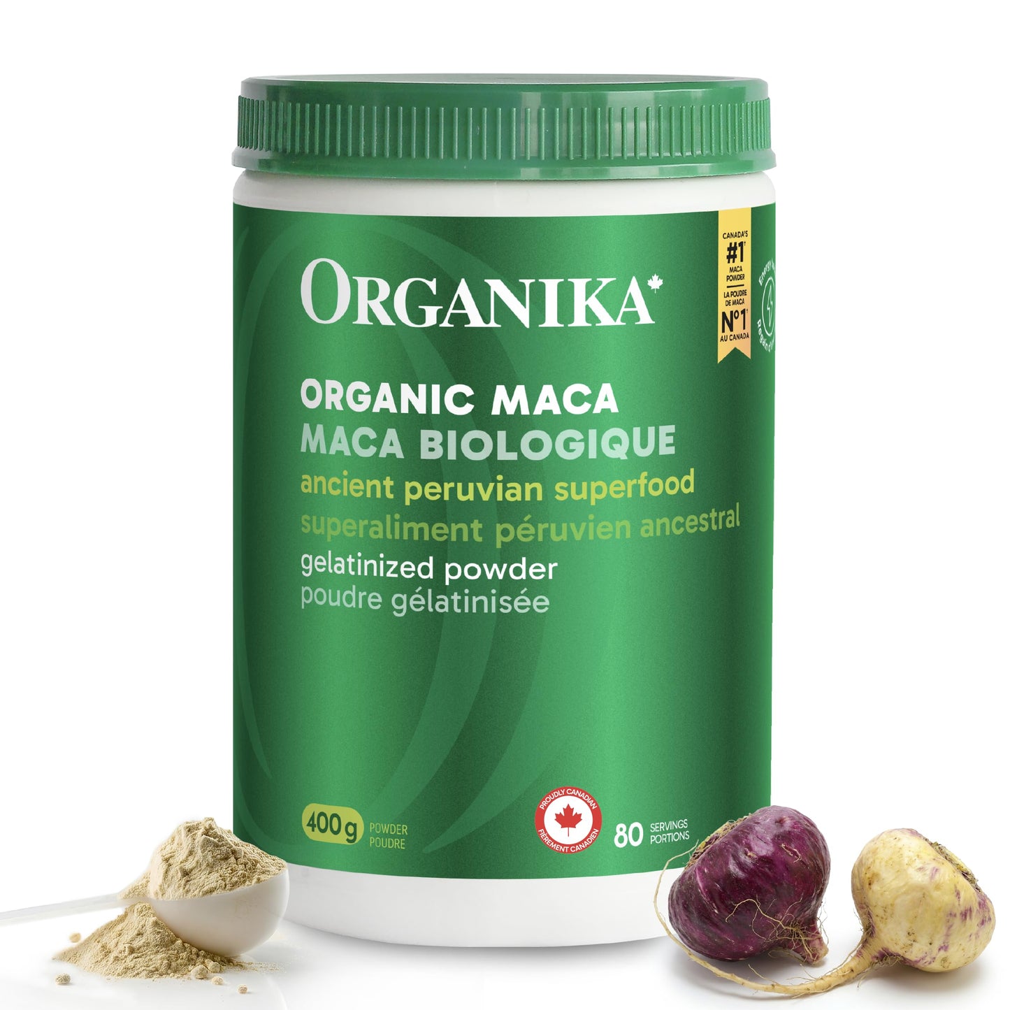 Organika Maca Certified Organic Powder- Gelatinized for High Bioavialability, Hormone Balance, Adaptogen to Help with Stress and Energy- 400g Organika