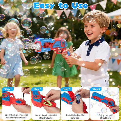 2PCS Bubble Gun for Kids, Spider Bubble Machine Gun with 4 Bubble Solution, Outdoors Toy, Easter, Halloween, Christmas, Party Favors, Birthday Gifts for Boys & Girls Ages 3 4 5 6 7 8 🍁 All In One Marketplace Canada