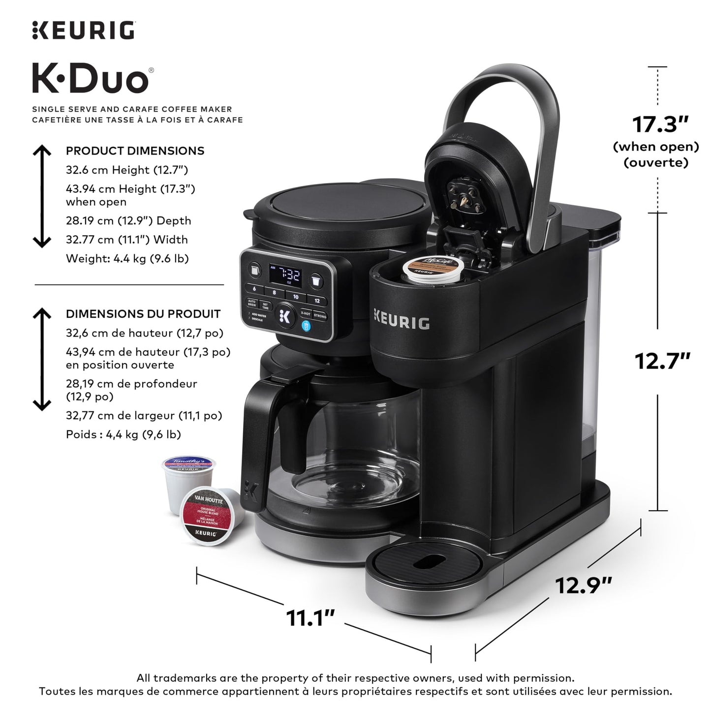 Keurig K-Duo Single Serve K-Cup Pod & Carafe Coffee Maker, Black Keurig