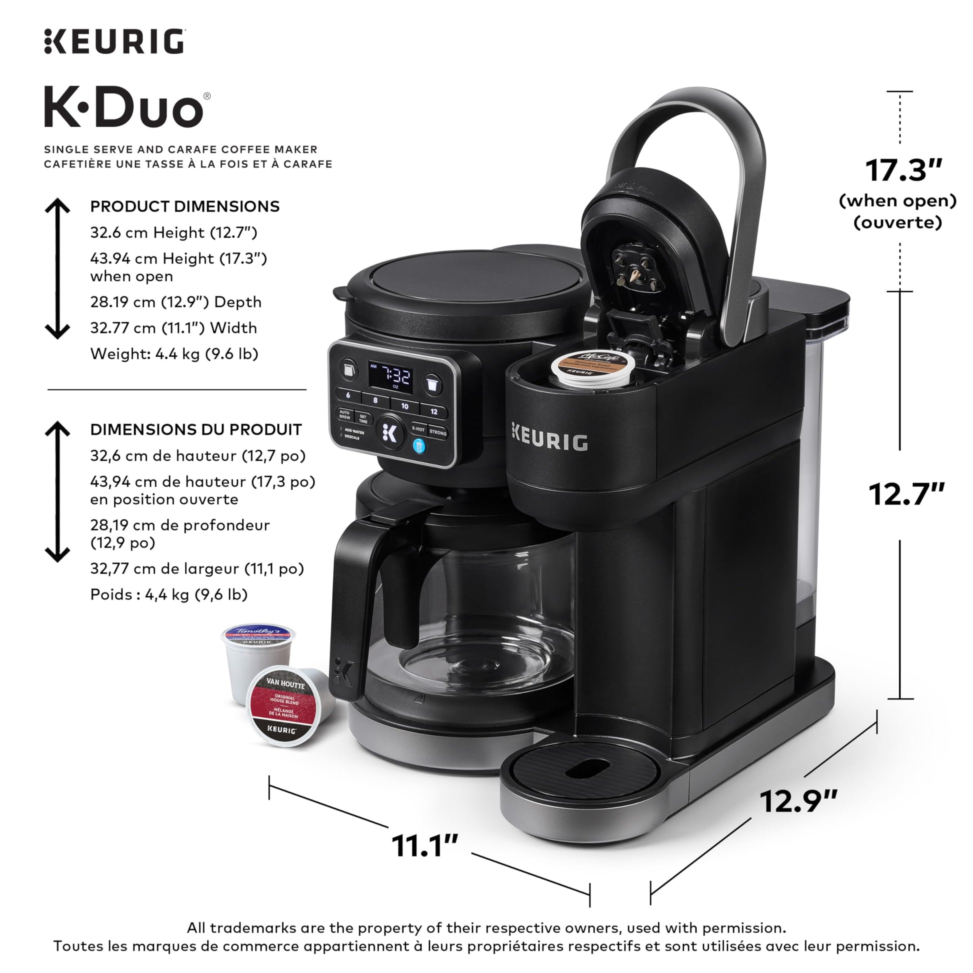 Keurig K-Duo Single Serve K-Cup Pod & Carafe Coffee Maker, Black Keurig