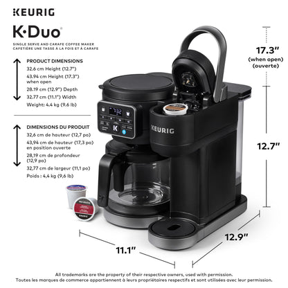 Keurig K-Duo Single Serve K-Cup Pod & Carafe Coffee Maker, Black Keurig
