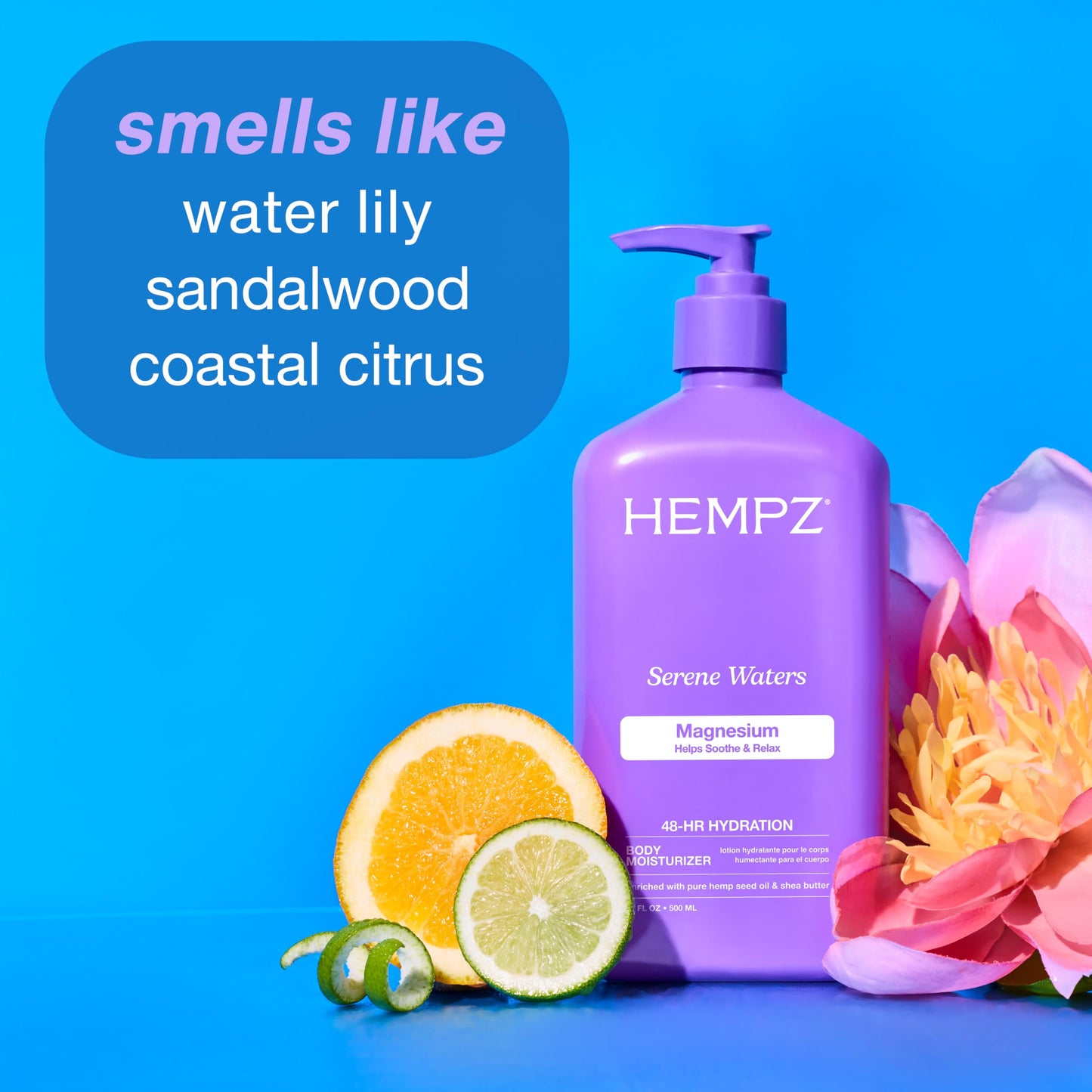Hempz Magnesium Body Lotion, Serene Waters Moisturizer, Soothing and Hydrating with Arnica, 17 fl.oz. - Available at All In One Marketplace Canada